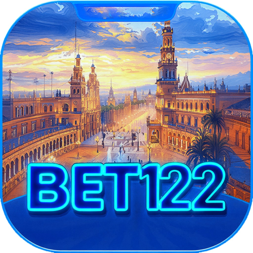 Imagem promocional da BET122 mostrando a plataforma e suas vantagens